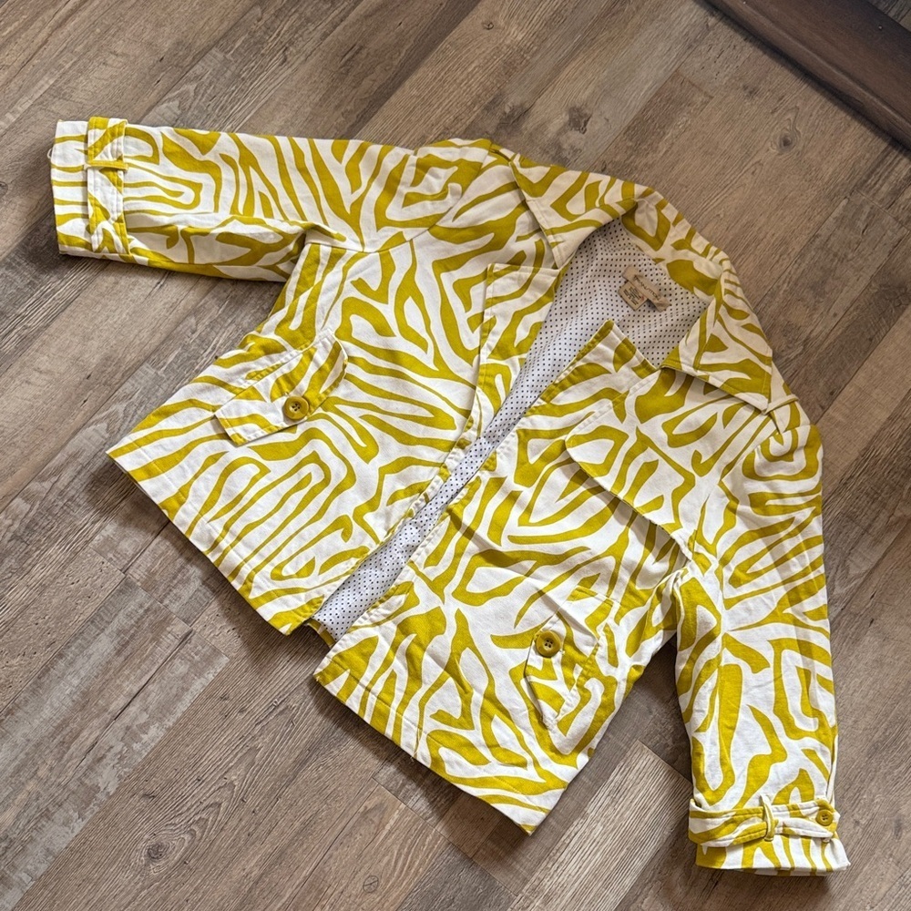 Transitions Stylish Yellow Patterned Jacket size L